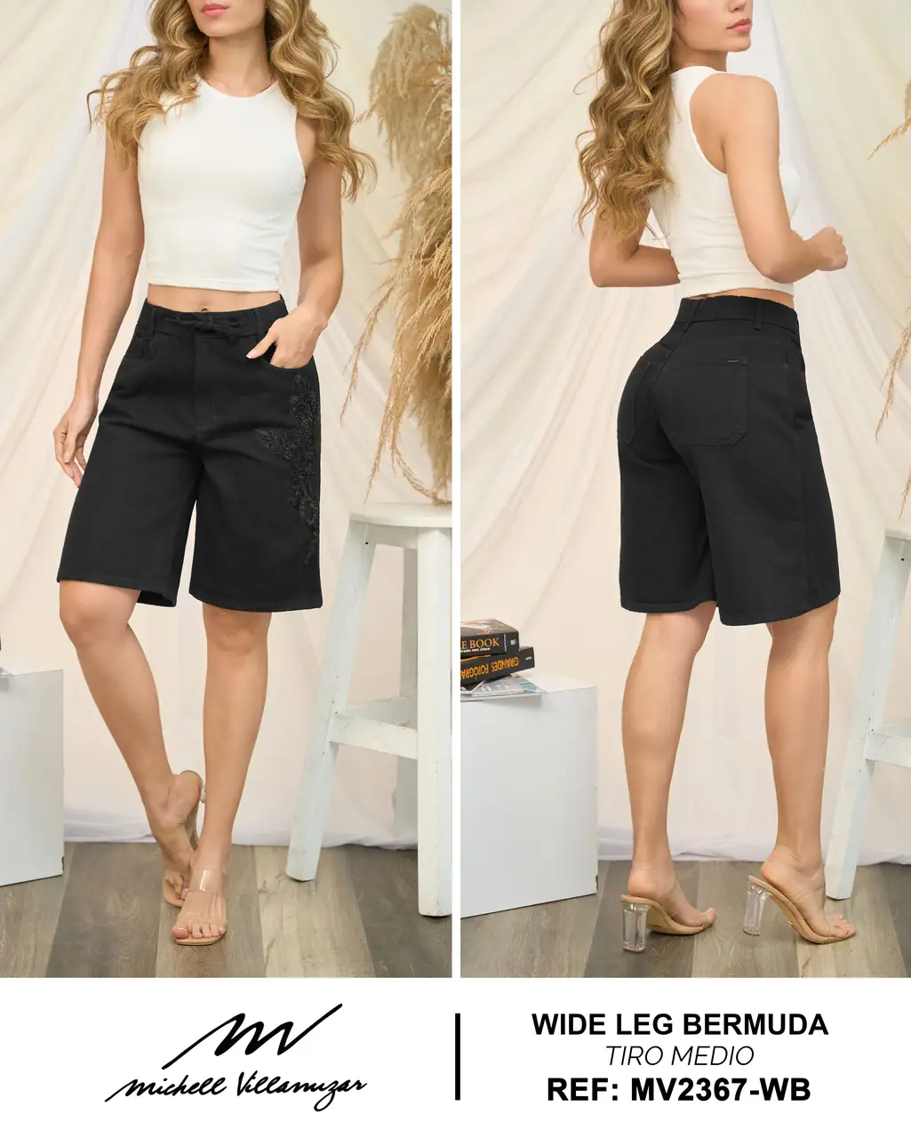 Bermuda wide leg Michell Villamizar Ref. MV2367-WB - foto 1