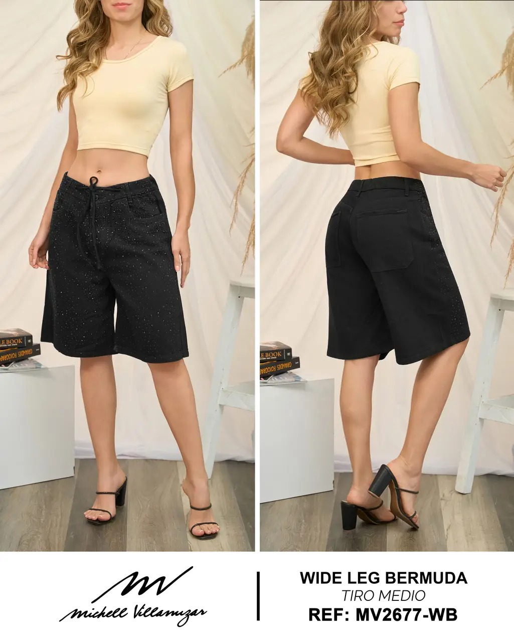 Bermuda wide leg Michell Villamizar Ref. MV2677-WB - foto 1